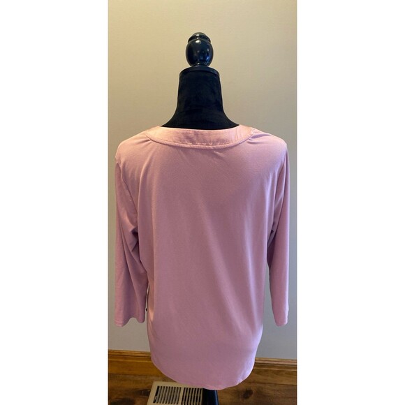 Banana Republic Blouse Size ? large Top Pink Dusty Rose V Neck 3/4 Sleeves - Picture 6 of 9